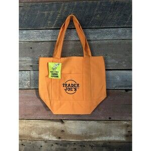 New Orange And Black Trader Joe’s Mini Tote Bag NWT